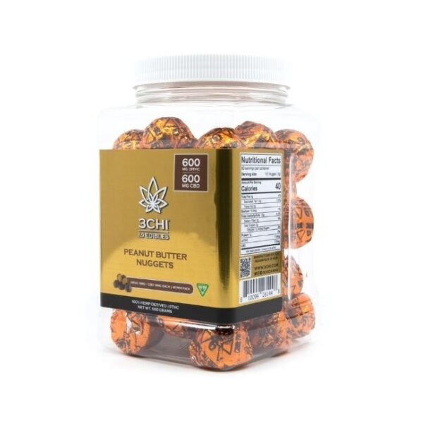 3CHI DELTA 9 / CBD 600MG PEANUT BUTTER NUGGETS 40CT/ JAR