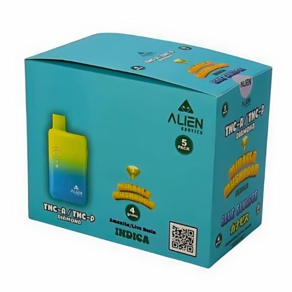 ALIEN MIRACLE MUSHROOM THC-A + THC-P DIAMOND LIVE RESIN 4GM DISPOSABLE 5CT/BOX