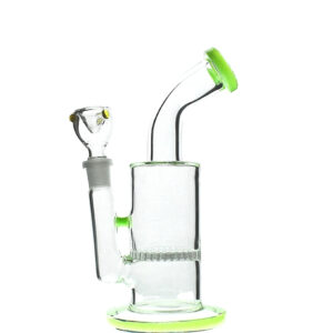 7" GLASS BYLATERAL BENT BIOLING DESIGN WITH HONEYCOMB PERC WATER PIPE (ASSORTED)