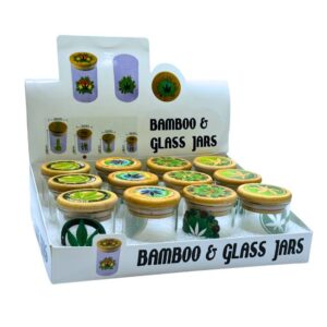 BAMBOO GLASS JAR 88MMX55MM 12CT/BOX