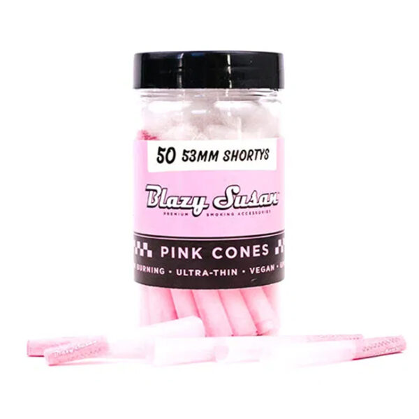 BLAZY SUSAN ULTRA THIN PINK CONES 53 MM SHORTYS (50CT/JAR)