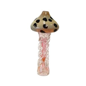 4" MUSHROOM SHADE GOLDEN FUMING CHILLUM