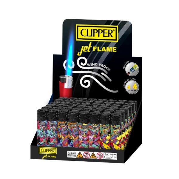 CLIPPER CLASSIC LARGE JET FLAME NICE TRIP LIGHTER 48CT/ DISPLAY