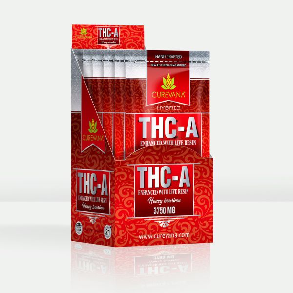 CUREVANA THC-A ENRICHED WITH LIVE RESIN 2 GRAM PRE ROLLS - 3750 MG PER PACK - 5 JOINTS PER PACK - 6CT/DISPLAY