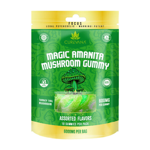 CUREVANA  MAGIC AMANITA  MUSHROOM 6000MG 10CT/BAG  GUMMIES  6CT/DISPLAY