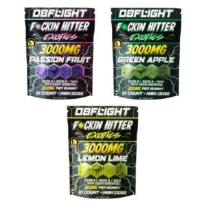 D8FLIGHT EXOTICS D8 + D9 + THCV + THCA LIQUID DIAMONDS 3000MG GUMMIES 10CT BAG