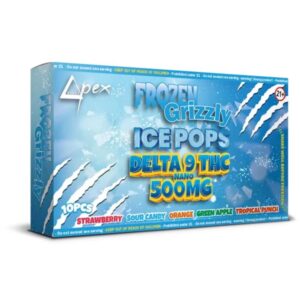 DELTAPEX FROZEN GRIZZLY ICE POPS 500MG DELTA 9 THC 10CT/BOX