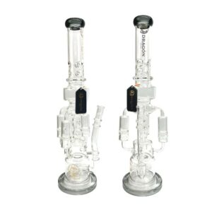 DRAGON GLASS 22" GLASS WATER PIPE WITH ASH CATCHER