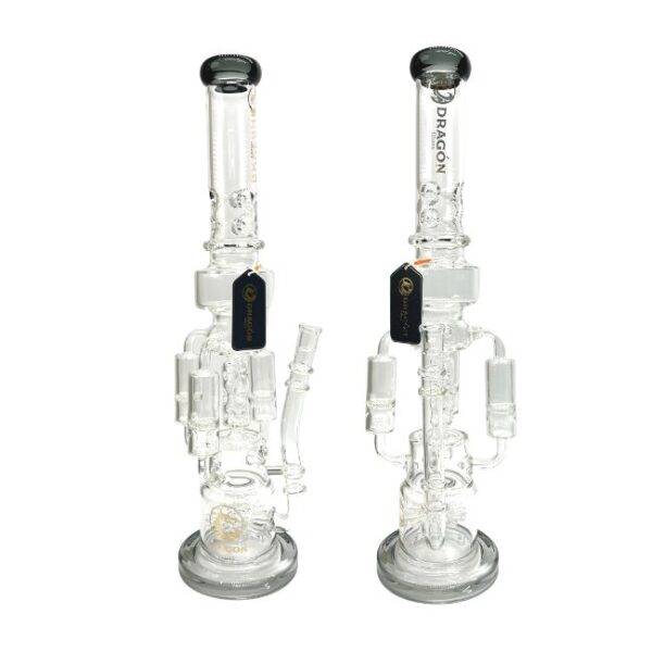 DRAGON GLASS 22" GLASS WATER PIPE WITH ASH CATCHER