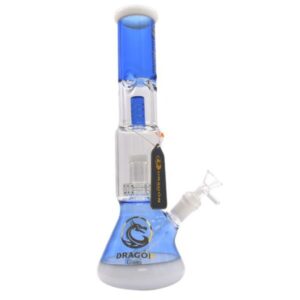 DRAGON GLASS 14" DOUBLE PERC BEAKER WATER PIPE