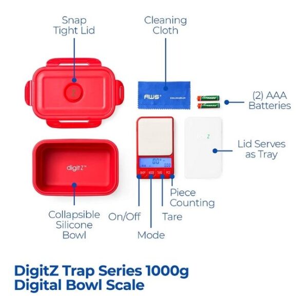 DIGITZ TRAP - 1KG  WITH EXPANDING SILICONE BOWL (1000 X 0.1GRAM)