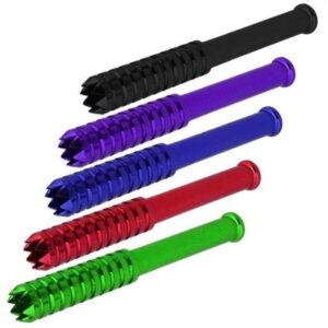 3"  ALUMINIUM ONE HITTER WITH GRINDER TEETH METAL PIPE 50CT/ BOX