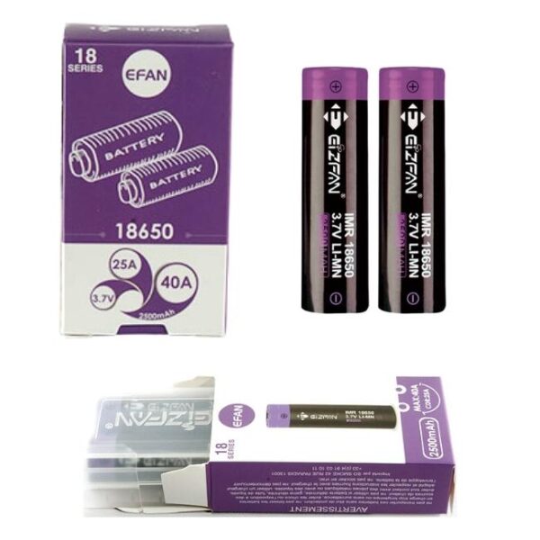 EFAN 18650 2500mAh BATTERY 2CT/PACK