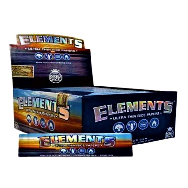 ELEMENTS KING SIZE SLIM ULTRA THIN RICE PAPERS 50 PACKS PER BOX