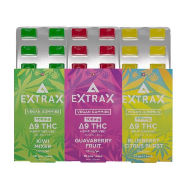 EXTRAX D9 THC 100MG VEGAN GUMMIES 10CT/BOX