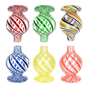 SMOQ GLASS 2 INCH ROUND GLASS CARB CAP - ASSORTED COLORS "GC58PEAKCAP"