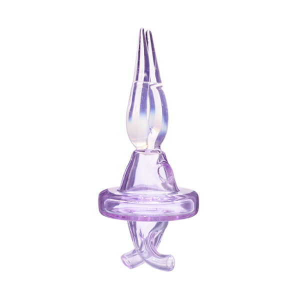 SMOQ GLASS 2 INCH BROWLING FLAME PURPLE DESIGN LASX CARB CAP - ASSORTED COLORS "GC77CARBCAP"