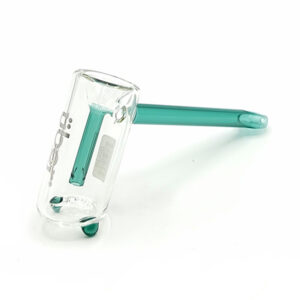 UBER GLASS 6 INCH HAMMER BUBBLER WITH FLAT MOUTH PIECE ASSORTED COLORS