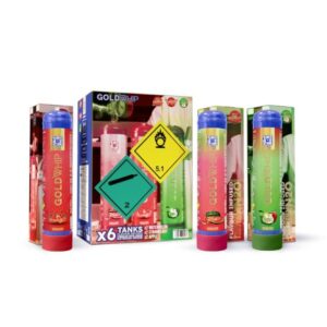 GOLD WHIP GOLD EDITION MAXI N2O 1.48KG / 615G / 1L TANK MIX FLAVORS STEEL CHARGERS 6CT/ BOX