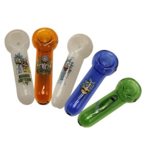 GLASS 3"INCH RICK AND MORTY HAND PIPE
