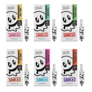 HALF BAKD SAUCED EXOTIX  THC-P+THC-A +THC-B+D9  2GM CARTS 5CT/ BOX