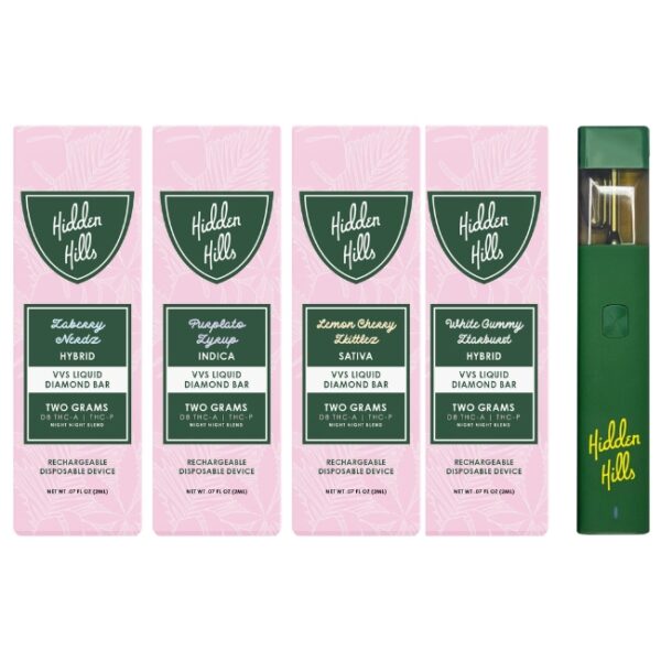 HIDDEN HILLS (D8 THC -A + THC-P) 2GM LIQUID DIAMOND DISPO 5CT/ BOX