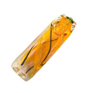 4" COLOR TUBE FRIT ART GOLD DESIGN HAND PIPE