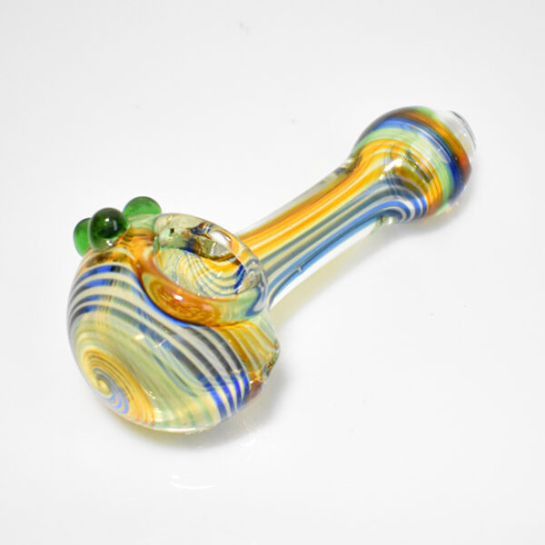 3 INCH GLASS DOTTED LYMIE SLOBE DESIGN ASSORTED HANDPIPE "HPV17"