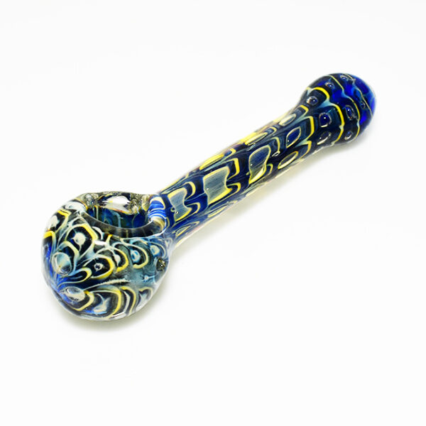 5 INCH GLASS LARIC ART DESIGN HANDPIPE ASSORTED COLORS "HPV358"
