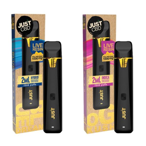 JUST CBD 2ML LIVE RESIN (1000MG) DISPO 1.5K PUFFS 10CT/ BOX