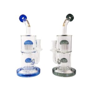 ILLUMINATI GLASS 10" THICK SHOWER HEAD PERC DESIGN WATER PIPE