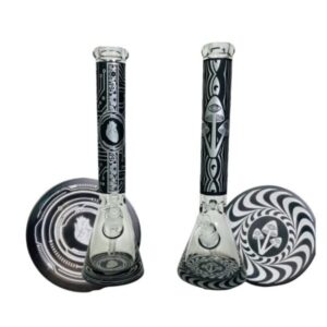 ILLUMINATI GLASS 16" BEAKER WITH ASH CATCHER DESIGN WATER PIPE