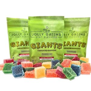 JOLLY GREEN DELTA 8 THC GIANTS 5000MG ASSORTED FLAVOR GUMMIES 5PC/BAG