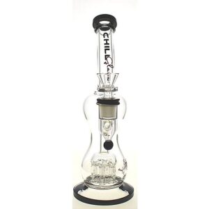 CHILL GLASS SMALL MULTI FILTER PERC FLASK DESIGN WATER PIPE (ASSORTED COLORS)