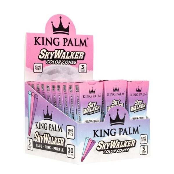 KING PALM SKYWALKER KING SIZE COLOR CONES 3PK 30CT/ BOX