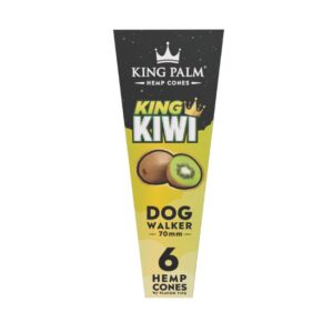 KING PALM DOGWALKER SIZE 6PK HEMP CONES 30PKS/BOX  (KING KIWI)