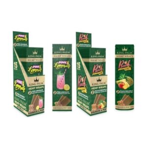 KING PALM HEMP WRAPS WITH FLAVOR TIPS 2PK 15CT/ BOX