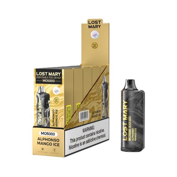LOST MARY MO5000 5% BLACK GOLD EDITION DISPOSABLE (50 ML) 5K PUFFS 5CT/BOX