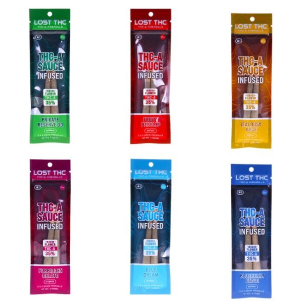 LOST THC 2G THC-A PRE ROLLS - 2CT PACK - 10 PACKS DISPLAY