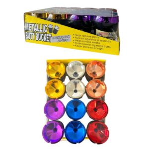 METALLIC BUTT BUCKET ASHTRAY 12CT/BOX