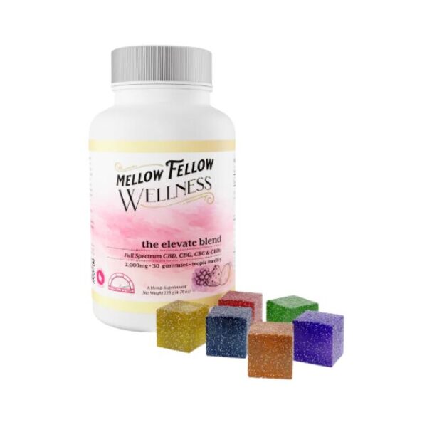 MELLOW FELLOW WELLNESS CBN + CBG + CBD TROPIC MEDLEY GUMMIES 30CT BOTTLE