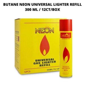 NEON BUTANE LIGHTER GAS (YELLOW CAN) 300ML 12CT/BOX