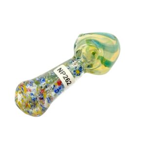 GLASS 4" POLAR LIME SPRINKLE DESIGN HAND PIPE