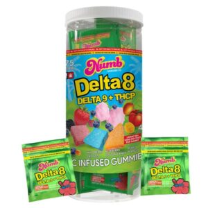 NUMB 75CT PACK DELTA 8  DELTA 9 + THCP INFUSED GUMMIES