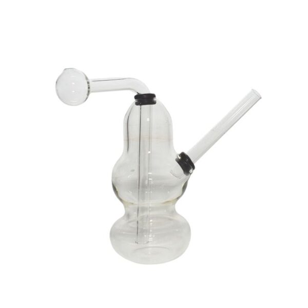 9" GLASS MALASHI DOUBLE LASH CLEAR GLASS  BURNER