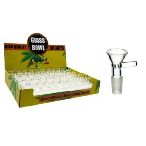 OILSEED GLASS BOWL 14MM CLEAR 50CT/DISPLAY