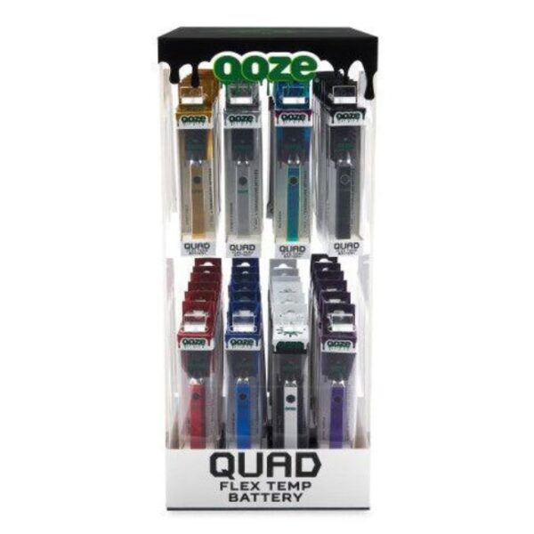 OOZE QUAD FLEX TEMP BATTERY ASSORTED COLORS 48CT DISPLAY