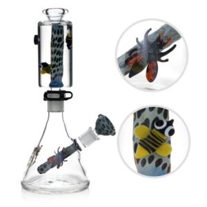 PHOENIX GLASS 10" WITH HONEY BEE PATTERN HEAVY CUTY WATER PIPE