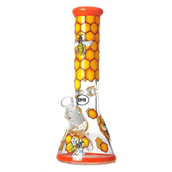 PHOENIX 13.5 INCH HONEY BEE PATTERN WATER PIPE 9MM THICK