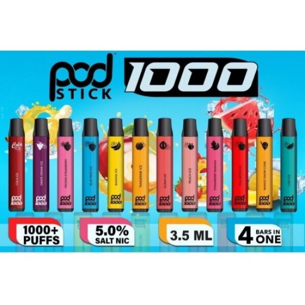POD STICK DISPO (35ML) 1000 PUFFS 10CT/BOX